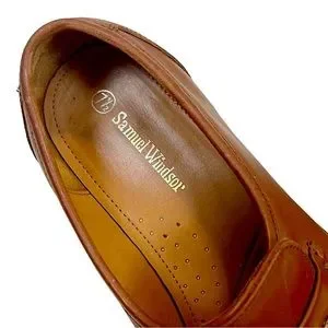 Samuel Windsor Cognac Brown Soft Leather Slip On Loafer 63-BV175 Samuel Windsor | Shoes | Samuel Windsor Cognac Brown Soft  main image 3